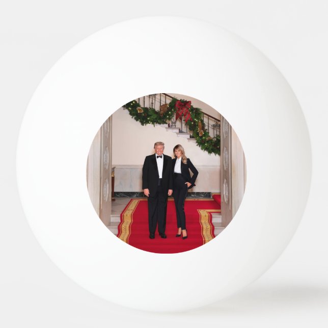 Weihnachtsvorbereitungen von Präsident Donald Trum Tischtennisball (Vorderseite)