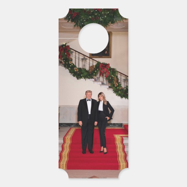 Weihnachtsvorbereitungen von Präsident Donald Trum Türanhänger (Vorderseite)
