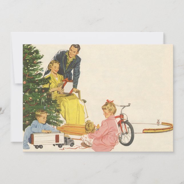 Weihnachtsvormittag, Familienfeierlichkeiten Feiertagskarte (Vorderseite)