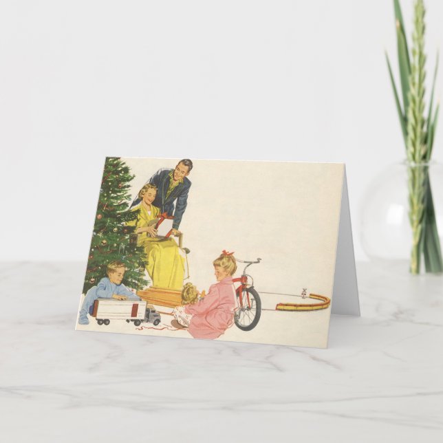 Weihnachtsvormittag, Familienfeierlichkeiten Feiertagskarte (Vorderseite)