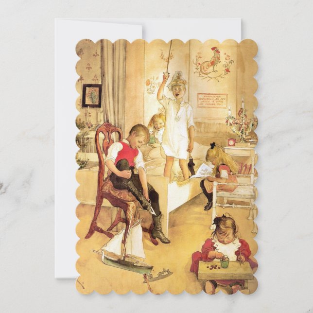 Weihnachtsvormittag Feiertagskarte (Vorderseite)