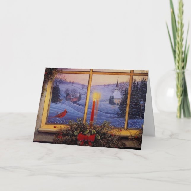 Weihnachtsvormittag Feiertagskarte (Vorderseite)