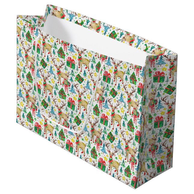 Weihnachtsvormittag Große Geschenktüte (Vorderseite Schrägansicht)