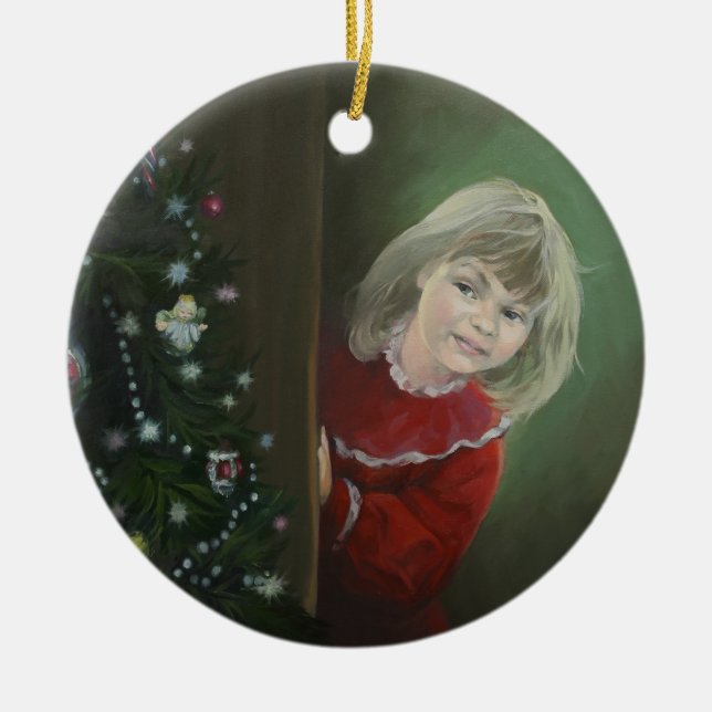 Weihnachtsvormittag Keramik Ornament (Vorne)