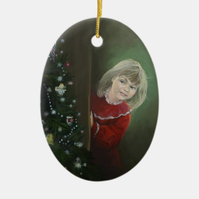 Weihnachtsvormittag Keramik Ornament (Vorne)