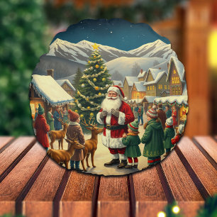 Weihnachtsvorstellung Rundes Kissen