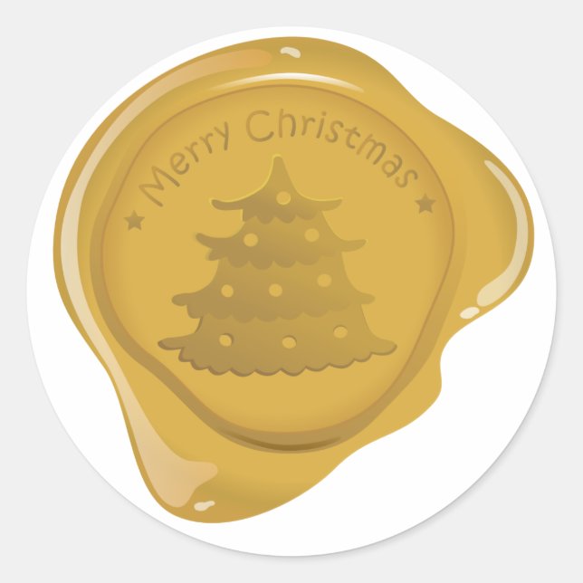 Weihnachtswachs-Siegel - Weihnachtsbaum Runder Aufkleber (Vorderseite)