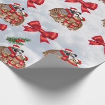 Weihnachtswachtelfamilie Geschenkpapier
