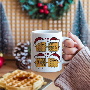 Weihnachtswaffe mit Weihnachtshut Kaffeetasse