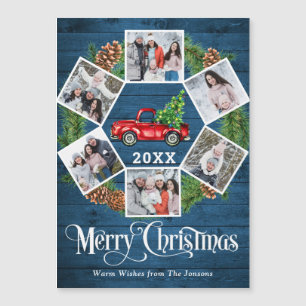 Weihnachtswagen 6 FOTO Schriftart Urlaub Magnetkar Magnetkarte