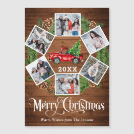 Weihnachtswagen 6 FOTO Urlaub Magnetkarte Boho