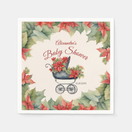 Weihnachtswagen Babydusche Serviette