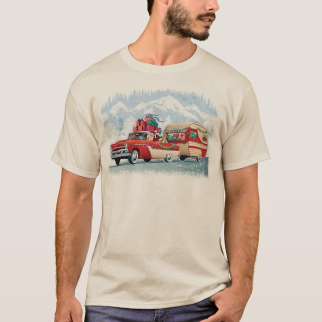 Weihnachtswagen + Camper Weihnachten Shirt (Vorderseite)