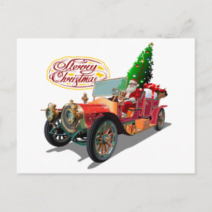 Weihnachtswagen Einladungspostkarte