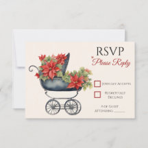 Weihnachtswagen Kinderdusche RSVP-Karte