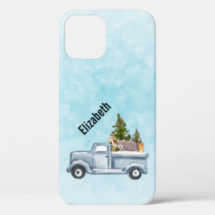Weihnachtswagen mit Pinienbäumen und Waldtieren Case-Mate iPhone Hülle