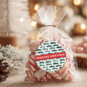 Weihnachtswagen Niedlich CUSTOM Urlaub Saison Runder Aufkleber