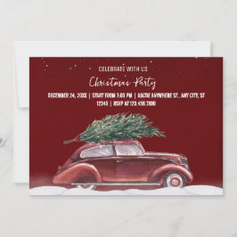 Weihnachtswagen Party Vintage Einladung