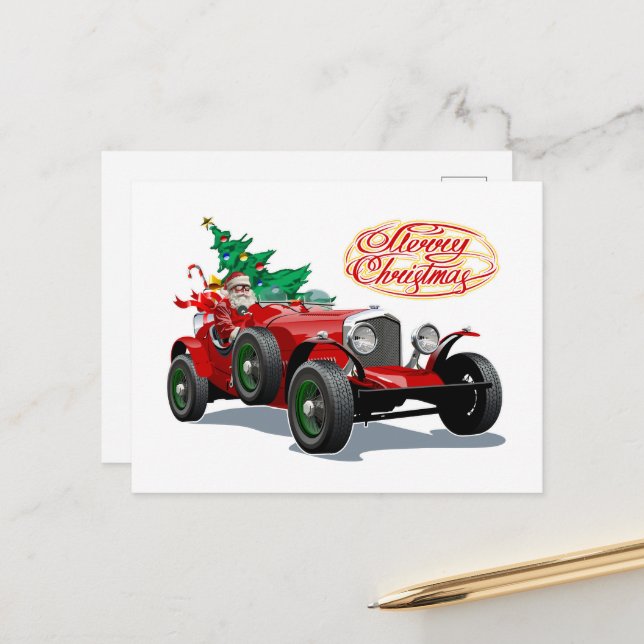 Weihnachtswagen Postkarte (Vorderseite/Rückseite Beispiel)