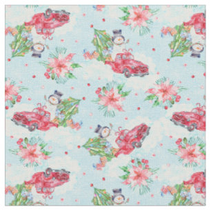 Weihnachtswagen Snowman Fabric Stoff
