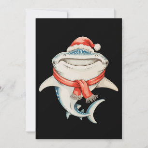 Weihnachtswal Hai Santa Hut Xmas Ferien Feiertagskarte
