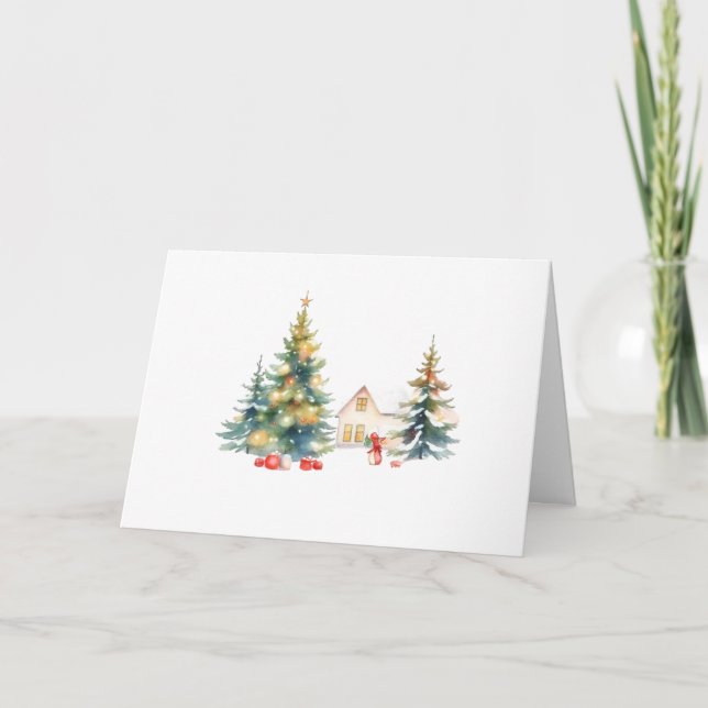 Weihnachtswald  dankeskarte (Vorderseite)