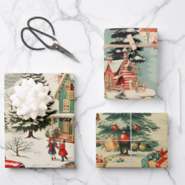Weihnachtswald Geschenkpapier Set