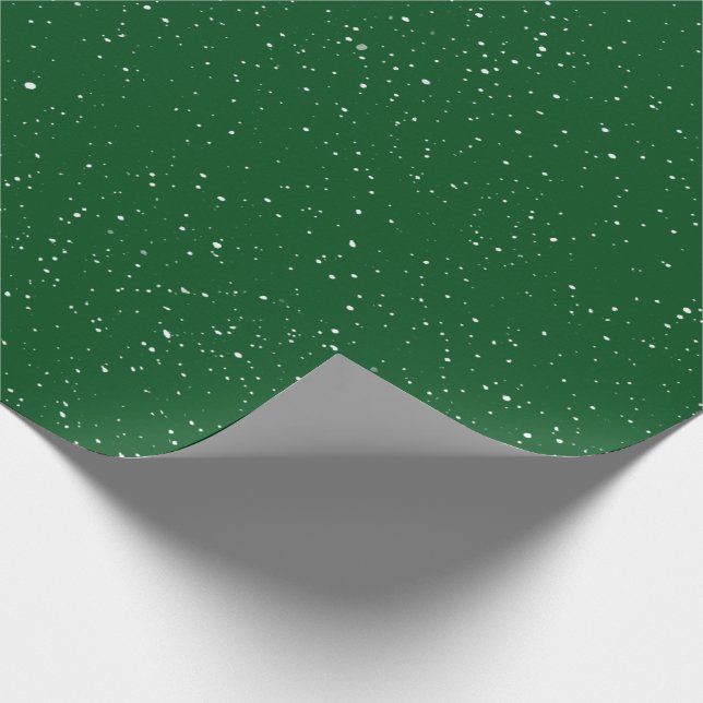 Weihnachtswald Grün mit weißem Schnee Geschenkpapier (Ecke)