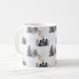Weihnachtswald Nachtmuster Kaffeetasse