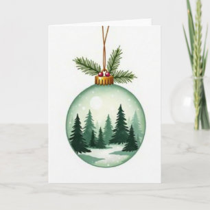 Weihnachtswald-Ornament Karte