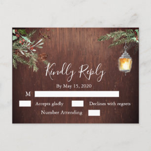 Weihnachtswald Pine Winter Hochzeit UAWG Postkarte