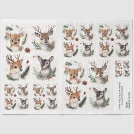 Weihnachtswaldland Hirsch Foliage Seidenpapier