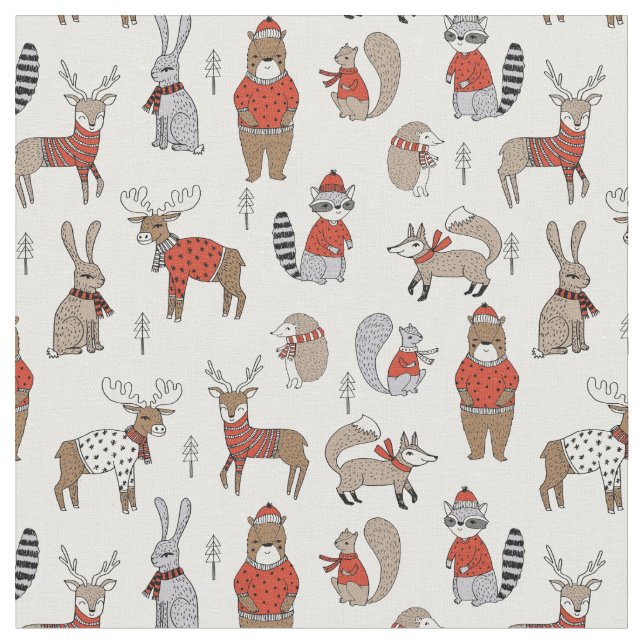 Weihnachtswaldritter Stoff (Nahaufnahme)
