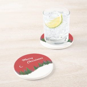 Weihnachtswaldszene Sandstone Untersetzer