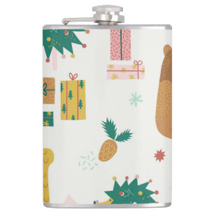 Weihnachtswaldtiere: Vintage Tiere Flachmann