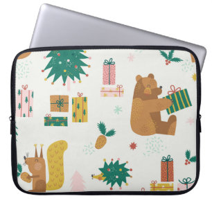 Weihnachtswaldtiere: Vintage Tiere Laptopschutzhülle