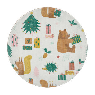 Weihnachtswaldtiere: Vintage Tiere Schneidebrett