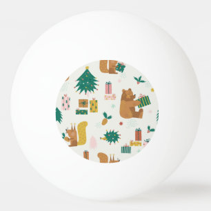 Weihnachtswaldtiere: Vintage Tiere Tischtennisball