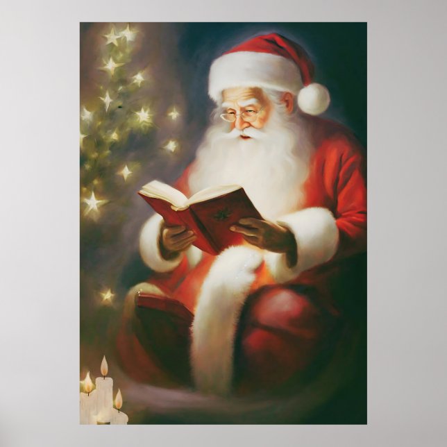 Weihnachtswall Kunst Lesen Poster (Vorne)