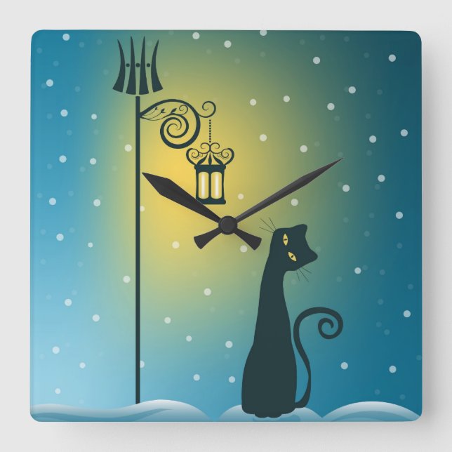 Weihnachtswall-Uhr Quadratische Wanduhr (Vorderseite)
