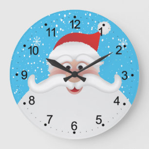 Weihnachtswanduhr mit fröhlichem Santa Große Wanduhr