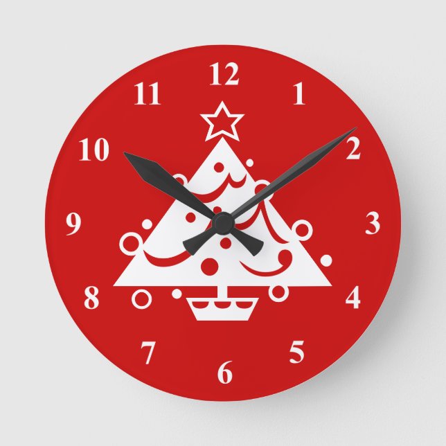 WeihnachtsWanduhrdekoration Runde Wanduhr (Vorderseite)
