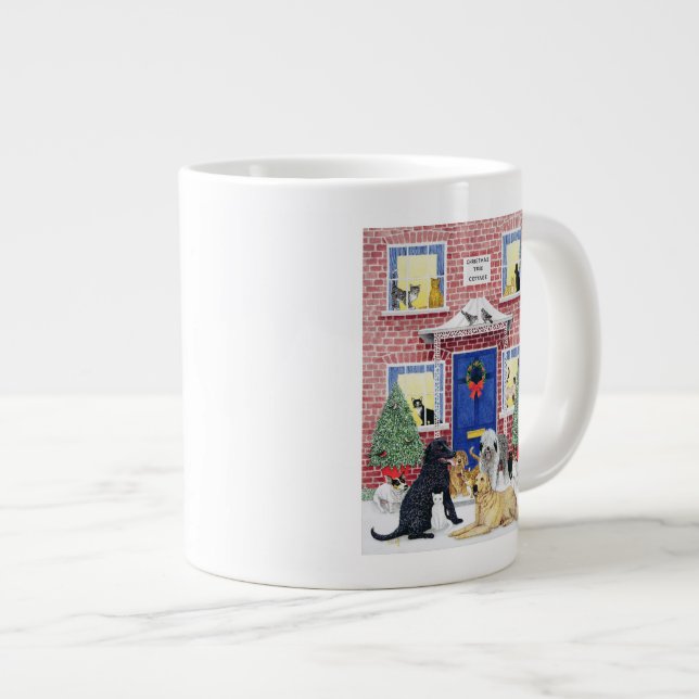 Weihnachtswärme Jumbo-Tasse (Vorderseite Rechts)
