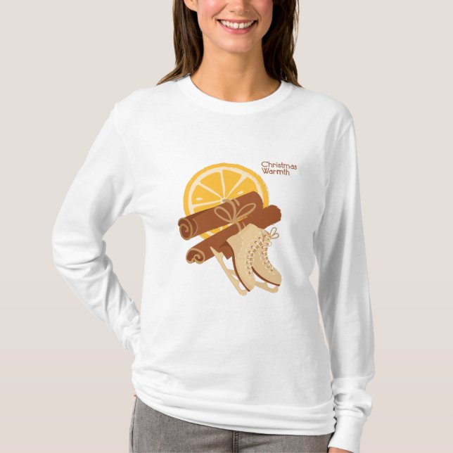 Weihnachtswärme Zimt & Eis Skate T-Shirt (Vorderseite)