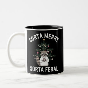 Weihnachtswaschbär Einigermaßen fröhlich, einigerm Zweifarbige Tasse