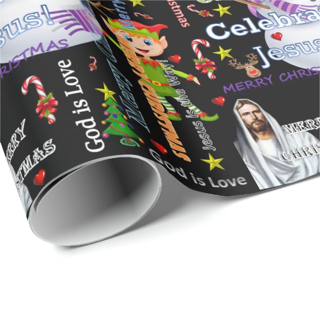 Weihnachtswaschpapier Jesus Weihnachten Geschenkpapier (Rolleneckpunkt)