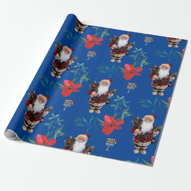 Weihnachtswaschpapier Santa Geschenkpapier (Ungerollt)