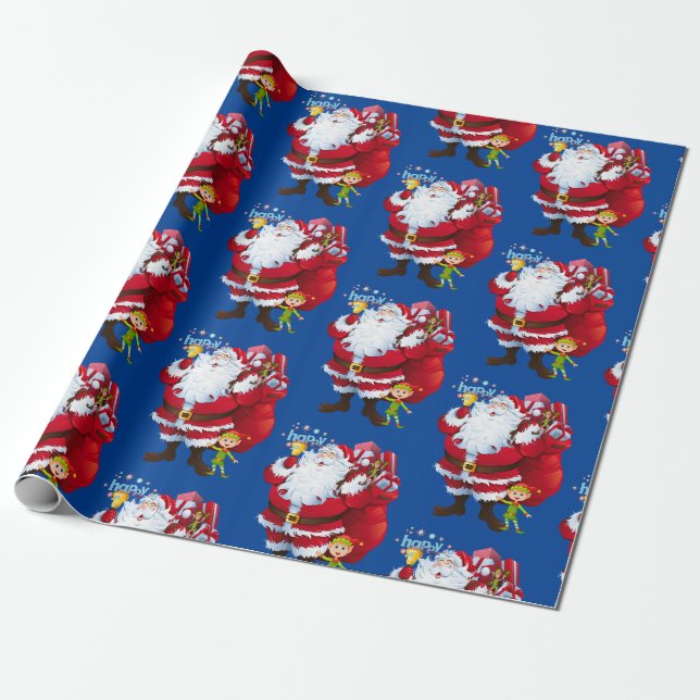Weihnachtswaschpapier Santa Geschenkpapier (Ungerollt)