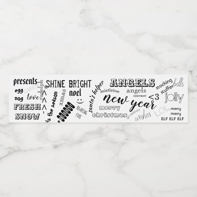 Weihnachtswasser Flasche Label lustige Worte Gastg (Einzelnes Label)