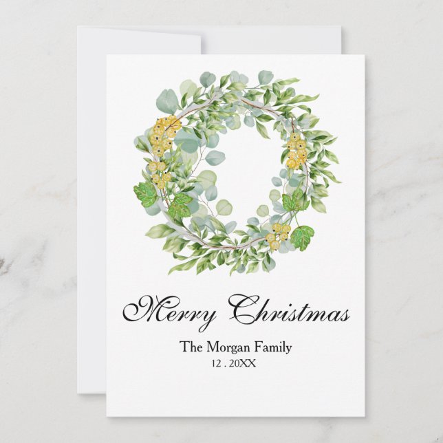 Weihnachtswasserfarbe Feiertagskarte (Vorderseite)